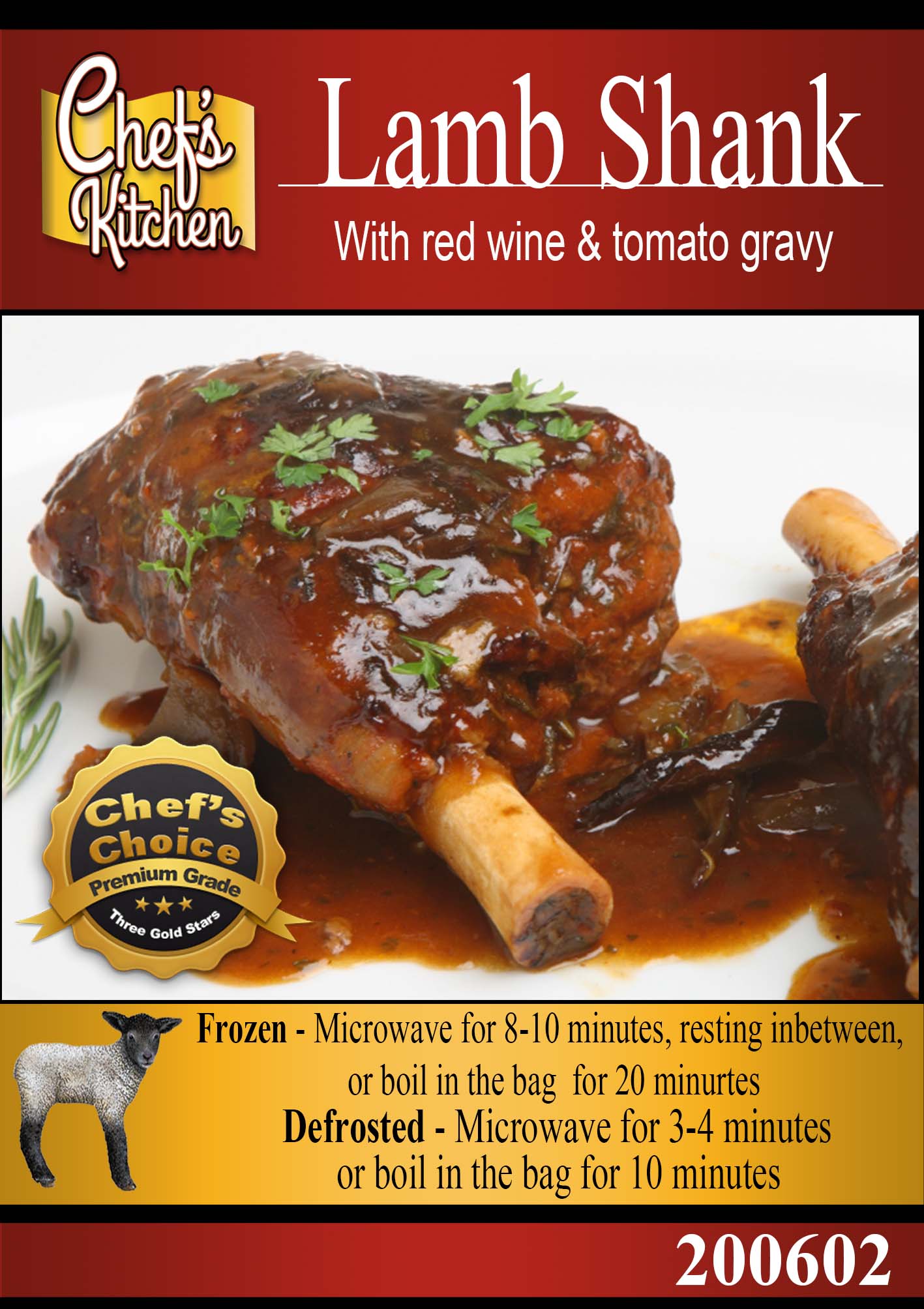 Lamb Shank In Red Wine Gravy LARGE 700g Korat Chef Lamb Shank In Red Wine Gravy LARGE 700g Korat Chef
